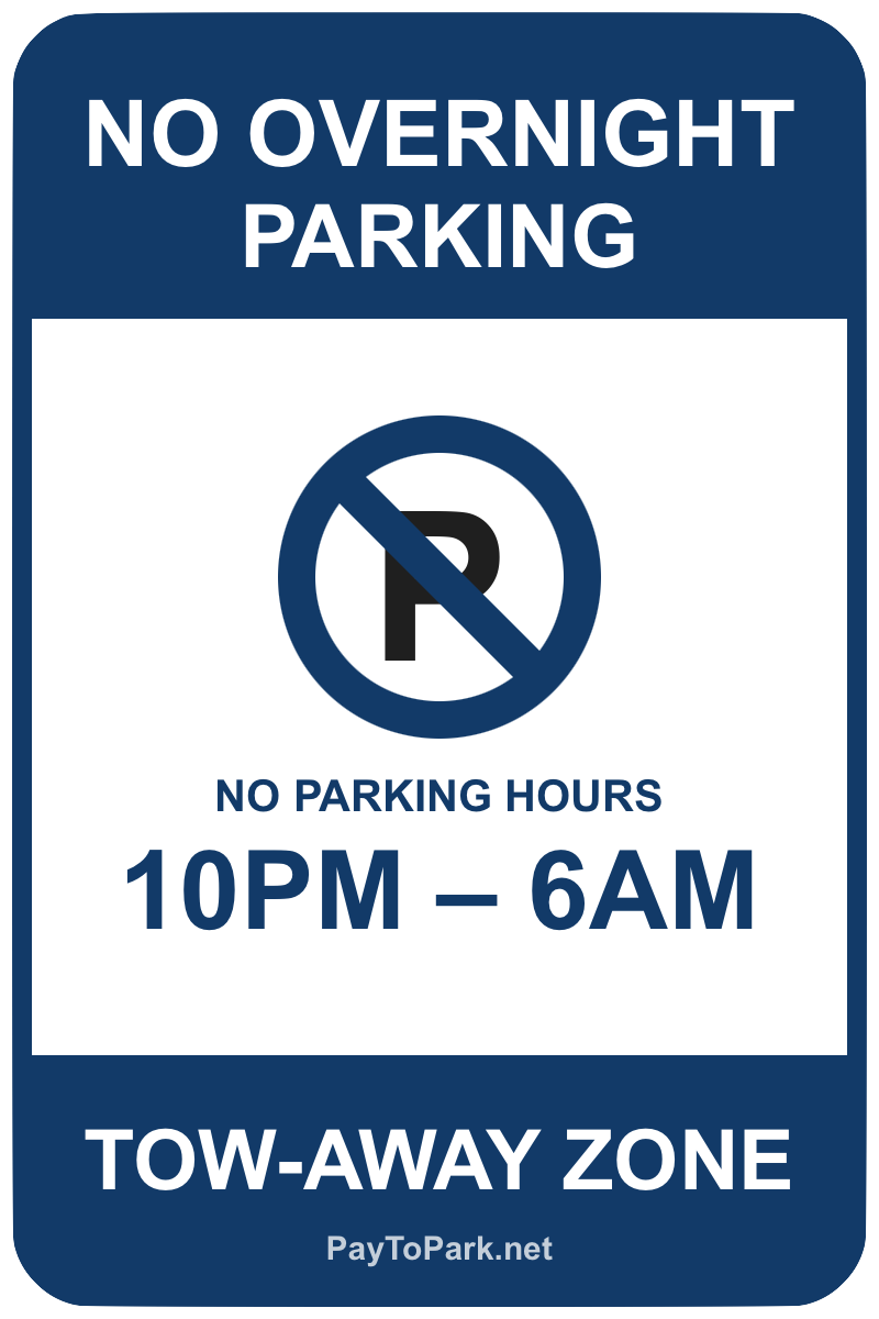No Overnight Parking Sign template – free printable no overnight parking sign maker